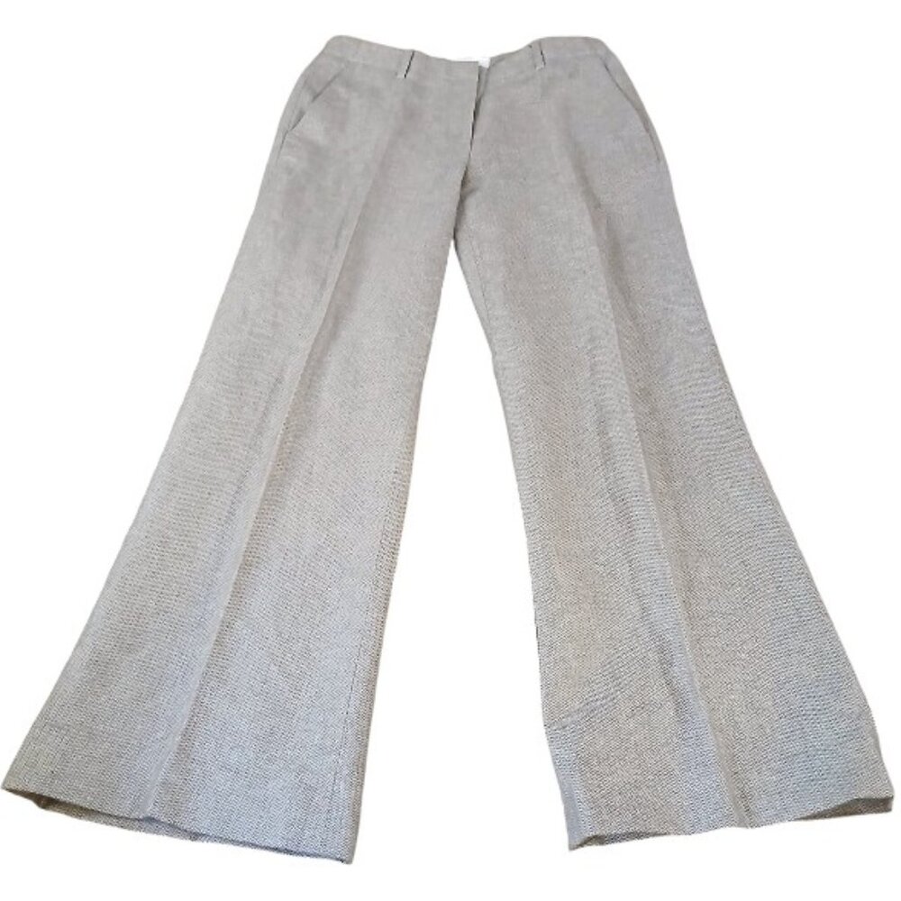 CALVIN KLEIN Tan Herringbone Linen Blend Dress Pants EUC - Picture 4 of 16